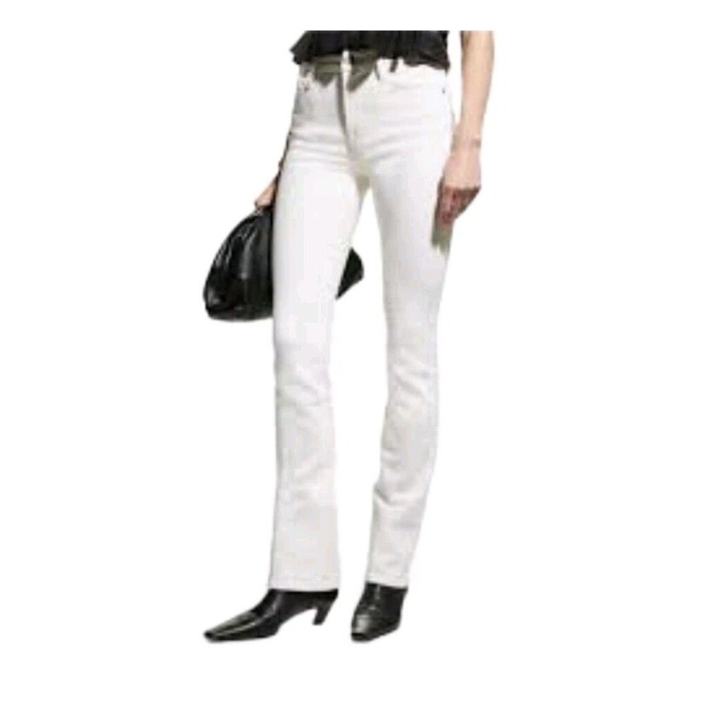 FRAME Le Mini Boot Mid Rise Jeans  Size 31 Full Length 32" Ins. Off White Casual